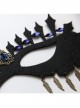 Retro Fashion Feather Sapphire Halloween Party Prom Half Face Female Black Mask