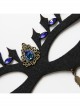 Retro Fashion Feather Sapphire Halloween Party Prom Half Face Female Black Mask