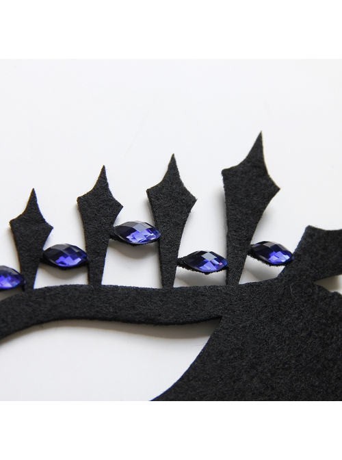 Retro Fashion Feather Sapphire Halloween Party Prom Half Face Female Black Mask