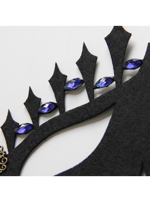 Retro Fashion Feather Sapphire Halloween Party Prom Half Face Female Black Mask