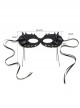 Fashion Retro Halloween Party Black Bow Animal Half Face Male Female Demon Mask