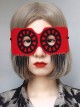 Fashion Retro Halloween Punk Black Gear Rivets Red Prom Male Female Half Face Mask