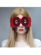 Fashion Retro Halloween Punk Black Gear Rivets Red Prom Male Female Half Face Mask