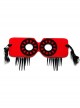 Fashion Retro Halloween Punk Black Gear Rivets Red Prom Male Female Half Face Mask