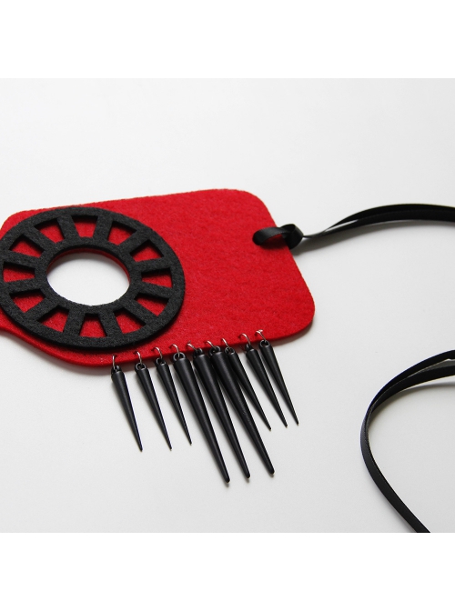 Fashion Retro Halloween Punk Black Gear Rivets Red Prom Male Female Half Face Mask