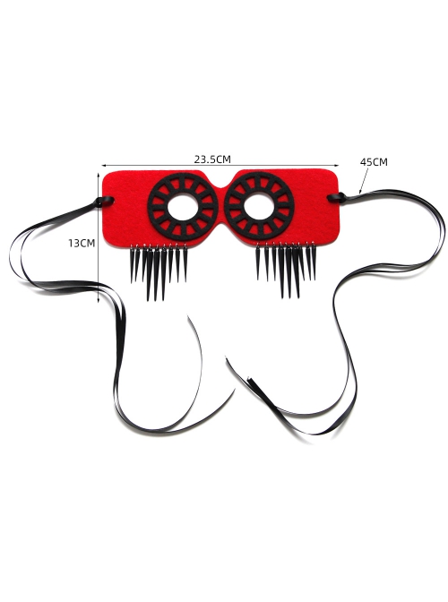 Fashion Retro Halloween Punk Black Gear Rivets Red Prom Male Female Half Face Mask