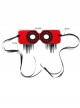 Fashion Retro Halloween Punk Black Gear Rivets Red Prom Male Female Half Face Mask