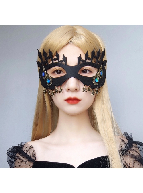 Personality Fashion Retro Halloween Spider Sapphire Fence Adult Male Female Black Mask