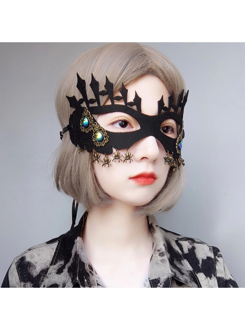 Personality Fashion Retro Halloween Spider Sapphire Fence Adult Male Female Black Mask