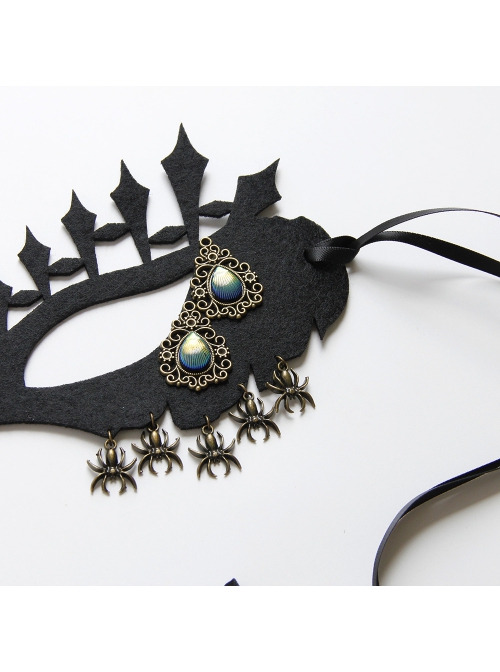 Personality Fashion Retro Halloween Spider Sapphire Fence Adult Male Female Black Mask