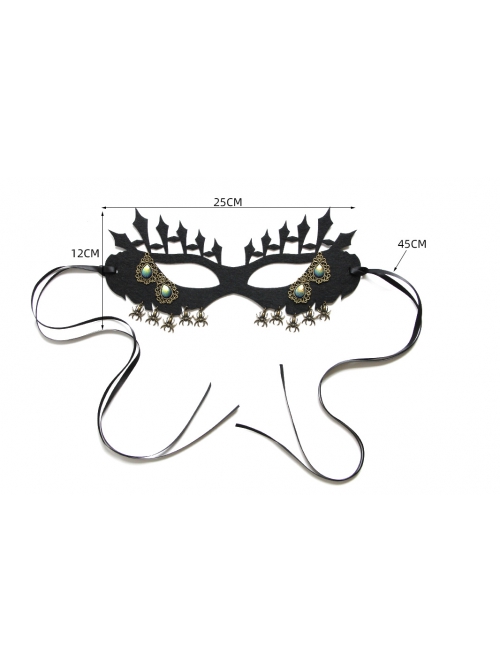 Personality Fashion Retro Halloween Spider Sapphire Fence Adult Male Female Black Mask