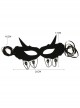 Punk Retro Fashion Halloween Black Fox Tassel Half Face Adult Male Female Holiday Masquerade Mask
