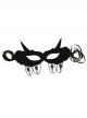 Punk Retro Fashion Halloween Black Fox Tassel Half Face Adult Male Female Holiday Masquerade Mask