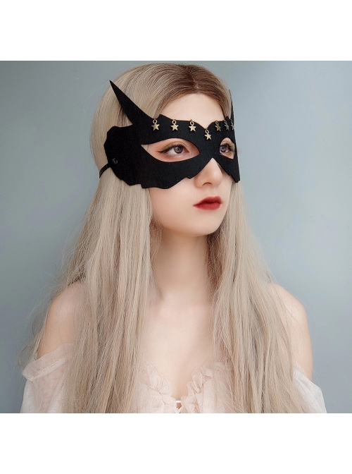 Halloween Retro Fashion Black Fox Stars Masquerade Party Adult Male Female Mask