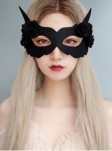 Fashion Retro Black Rose Flower Sexy Fox Halloween Masquerade Party Female Mask
