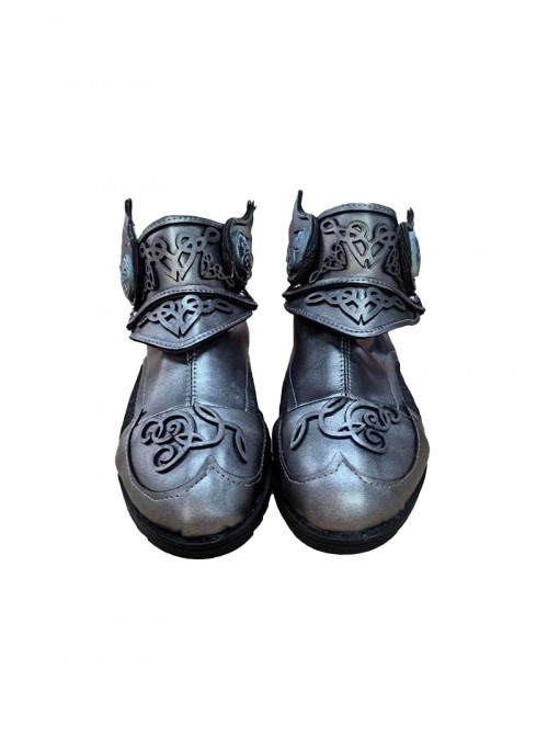 Thor Female Thor Jane Foster Battle Suit Halloween Cosplay Accessories Silver Boots