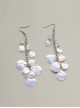 Elegant Fashion Mermaid White Crystal Laser Color Artificial Shell Female Long Earrings
