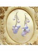 Elegant Fashion Mermaid White Crystal Laser Color Artificial Shell Female Long Earrings
