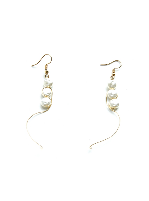 Baroque Summer Fashion Retro Seaside Holiday White Artificial Pearl Female Earrings