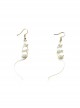 Baroque Summer Fashion Retro Seaside Holiday White Artificial Pearl Female Earrings