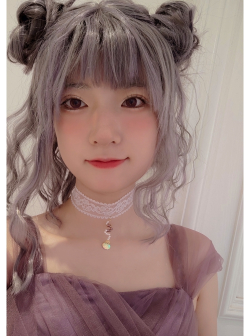 Seaside Tourism Cute Fashion Elegant Colorful Shell Female White Lace Pearl Collar