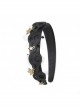 Halloween Fashion Retro Stars Black Mesh Skull Personality Wide Female Headband