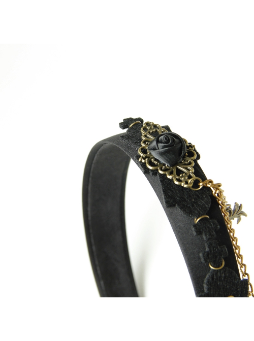 Fashion Retro Halloween Spider Tassel Black Rose Flower Funny Holiday Party Prom Female Headband