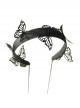 Gothic Lolita Fashion Retro Black Butterfly Tassel Halloween Prom Party Exaggerated Female Headband