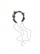 Gothic Lolita Fashion Retro Black Butterfly Tassel Halloween Prom Party Exaggerated Female Headband