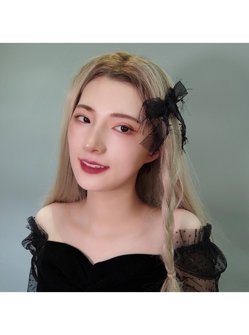 Fashion Personality Retro Halloween Black Spider Bow Tassel Adult Female Hairpin