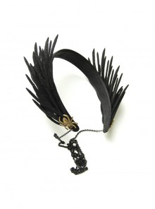 Halloween Retro Fashion Black Wings Tassel Spider Gothic Holiday Female Headband