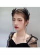 Halloween Retro Fashion Black Wings Tassel Spider Gothic Holiday Female Headband