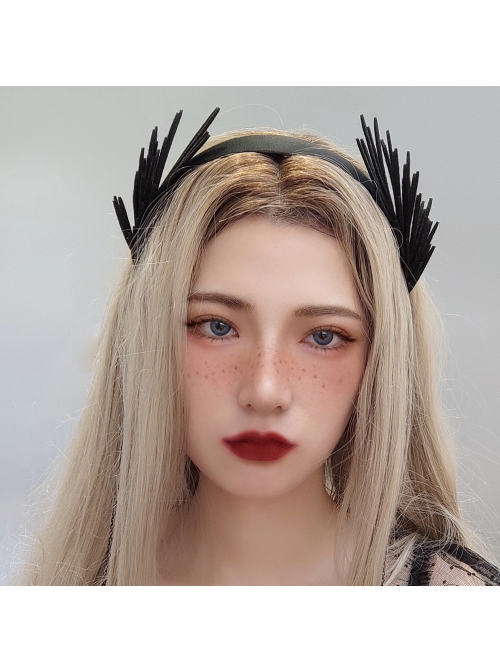 Halloween Retro Fashion Black Wings Tassel Spider Gothic Holiday Female Headband