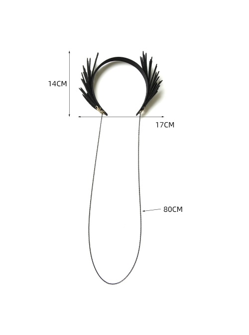 Halloween Retro Fashion Black Wings Tassel Spider Gothic Holiday Female Headband