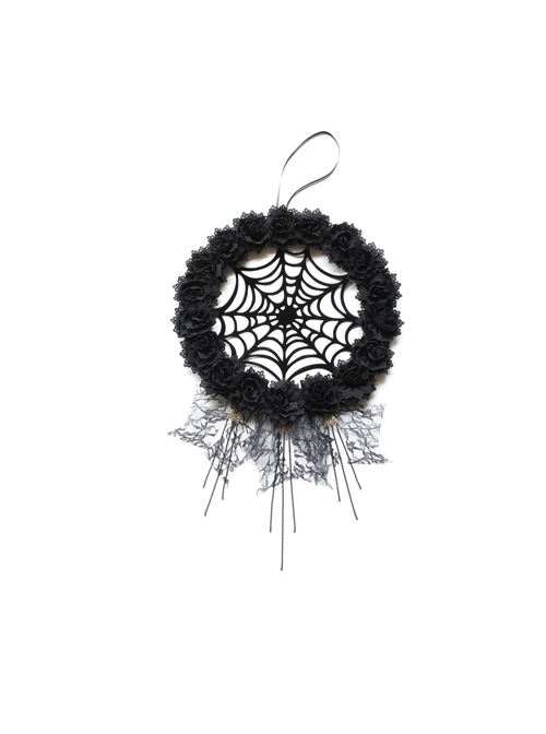 Halloween Black Spider Web Garland Home Bedroom Holiday Wall Decoration Door Hanger