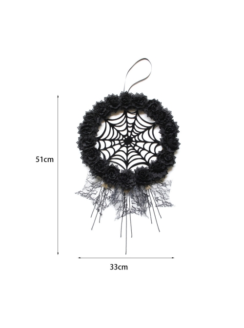 Halloween Black Spider Web Garland Home Bedroom Holiday Wall Decoration Door Hanger