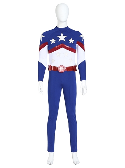 Stargirl Starman Battle Suit Halloween Cosplay Costume Blue Bodysuit