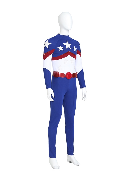 Stargirl Starman Battle Suit Halloween Cosplay Costume Blue Bodysuit ...