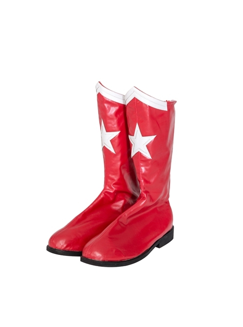 Stargirl Starman Battle Suit Halloween Cosplay Costume Accessories Red Boots