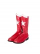 Stargirl Starman Battle Suit Halloween Cosplay Costume Accessories Red Boots