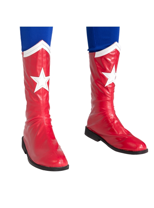 Stargirl Starman Battle Suit Halloween Cosplay Costume Accessories Red Boots
