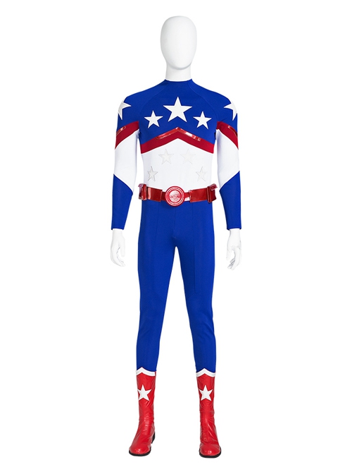 Stargirl Starman Battle Suit Halloween Cosplay Costume Accessories Red Boots