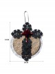 Halloween Black Cross Gauze Red Rose Flower Garland Horror Party Wall Hanging