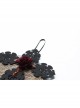 Halloween Black Cross Gauze Red Rose Flower Garland Horror Party Wall Hanging