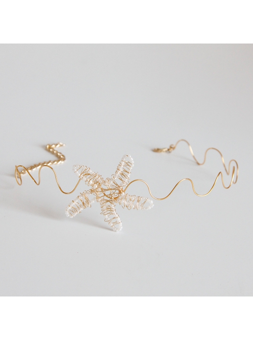 Fashion Personality Mermaid Party Masquerade Music Festival Lolita Starfish Queen Gold Choker