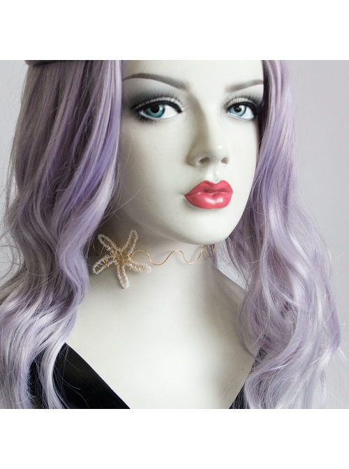 Fashion Personality Mermaid Party Masquerade Music Festival Lolita Starfish Queen Gold Choker