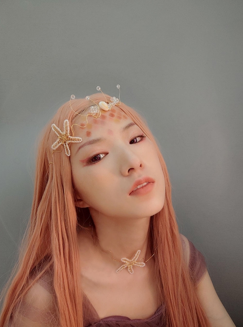 Fashion Personality Mermaid Party Masquerade Music Festival Lolita Starfish Queen Gold Choker