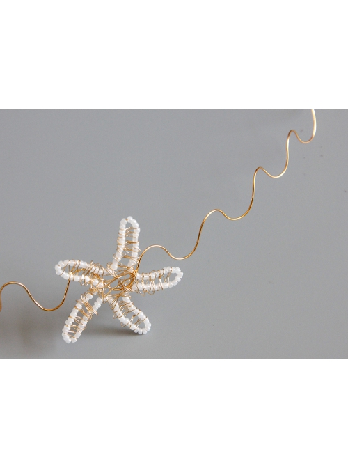 Fashion Personality Mermaid Party Masquerade Music Festival Lolita Starfish Queen Gold Choker
