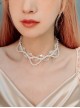 Fashion Baroque White Imitation Pearl Crystal Beaded Bridal Short Necklace