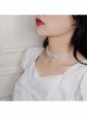 Fashion Baroque White Imitation Pearl Crystal Beaded Bridal Short Necklace